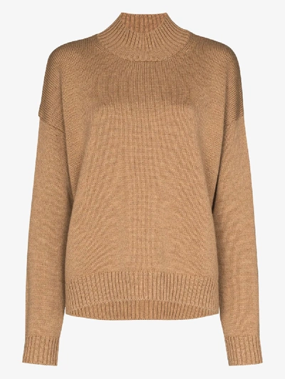 Shop Ganni Wool Sweater In Brown