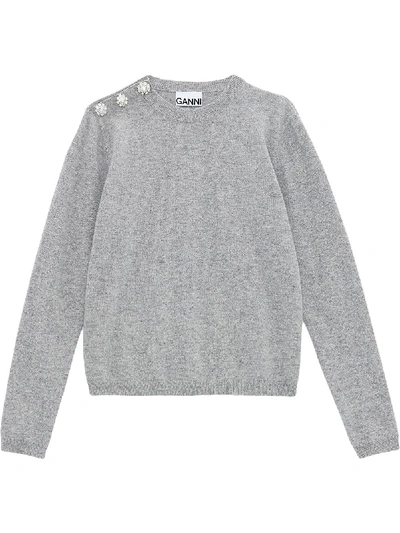 Shop Ganni Cashmere Sweater In Grey