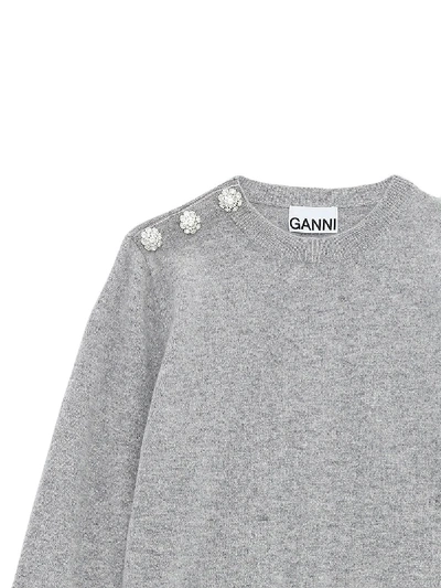Shop Ganni Cashmere Sweater In Grey