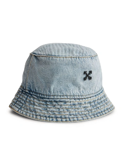 Shop Off-white Logo Denim Bucket Hat