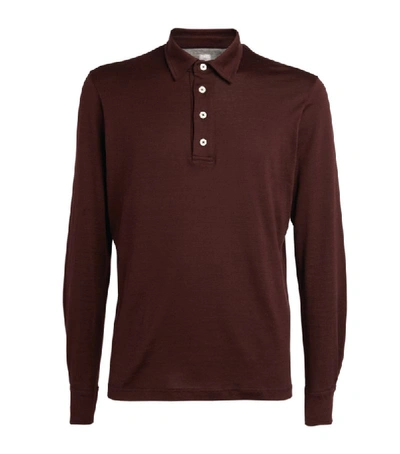Shop Eleventy Long-sleeved Polo Shirt