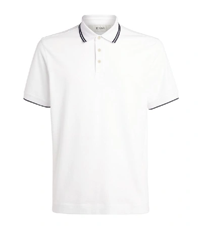 Shop Z Zegna Tipped Cotton Piqué Polo Shirt