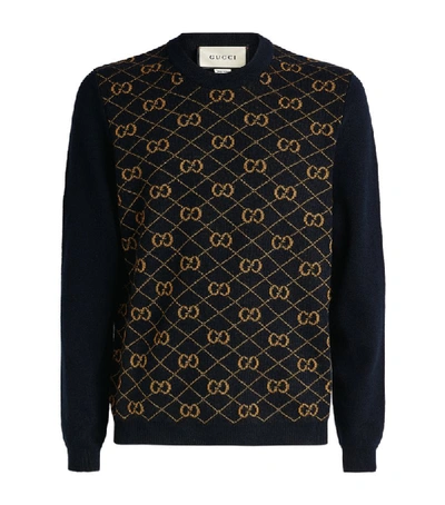 Shop Gucci Knitted Gg Supreme Sweater