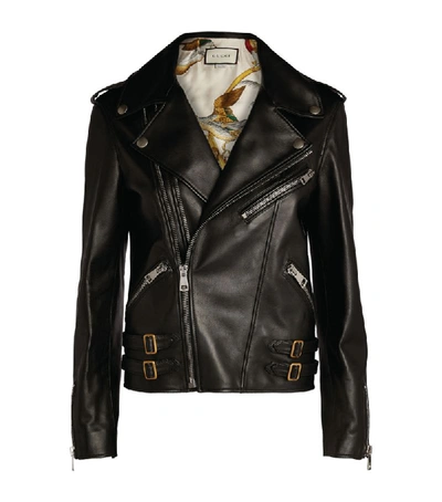 Shop Gucci Leather Biker Jacket