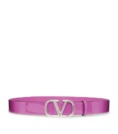 Shop Valentino Garavani Leather Vlogo Belt