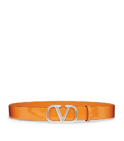 Shop Valentino Garavani Leather Vlogo Belt