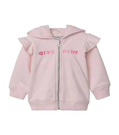 Shop Givenchy Kids Ruffle Logo Zip-up Hoodie (6-36 Months)