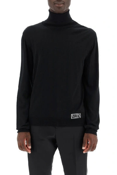 Shop Valentino Vltn Detail Sweater In Black