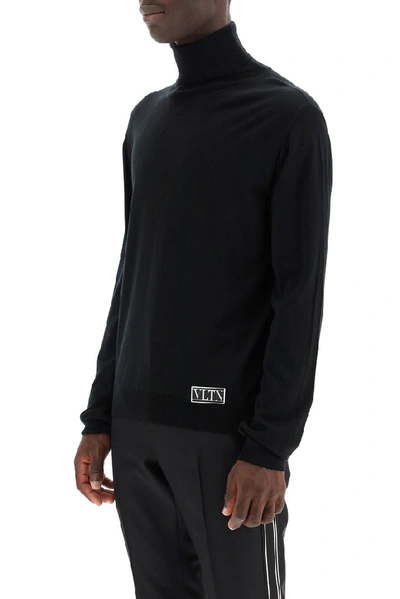 Shop Valentino Vltn Detail Sweater In Black