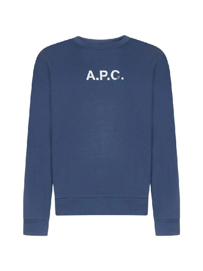 Shop Apc A.p.c. Stamp Logo Sweatshirt In Blue