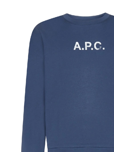 Shop Apc A.p.c. Stamp Logo Sweatshirt In Blue