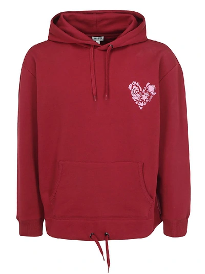 Shop Kenzo Lucky Star Hoodie In Red