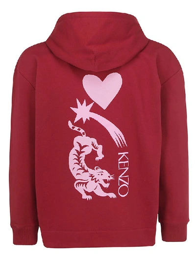 Shop Kenzo Lucky Star Hoodie In Red
