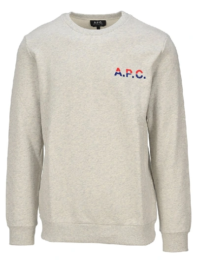 Shop Apc A.p.c. Michel Logo Sweatshirt In Grey