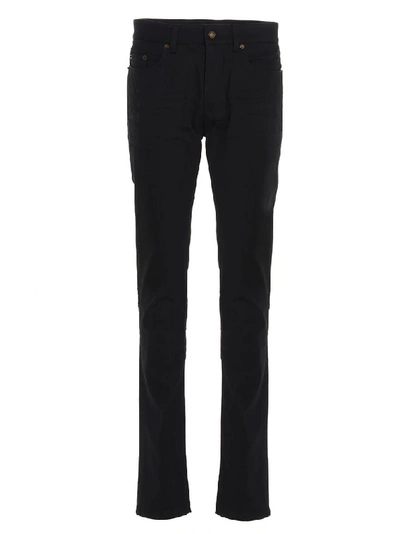 Shop Saint Laurent Skinny Denim Jeans In Black