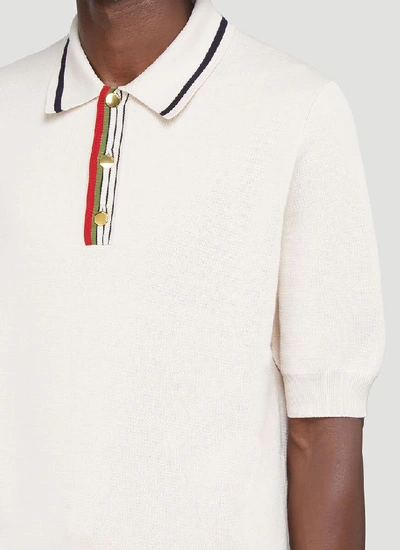 Shop Gucci Web Polo Shirt In White