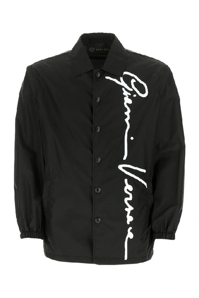 Shop Versace Gv Signature Jacket In Black