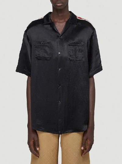 Shop Gucci Oversize Bowling Shirt In Black