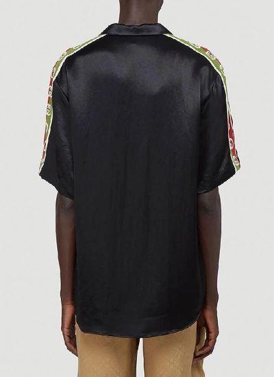 Shop Gucci Oversize Bowling Shirt In Black