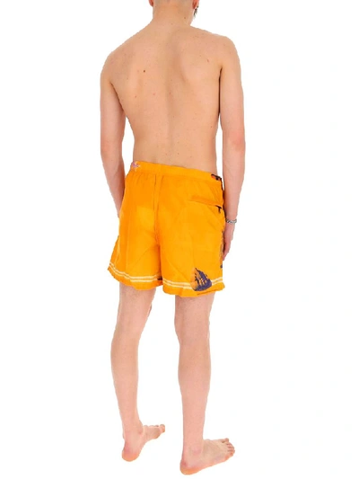 Shop Valentino Printed Swim Shorts In Yellow