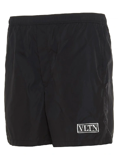 Shop Valentino Vltn Tag Swimming Shorts In Black