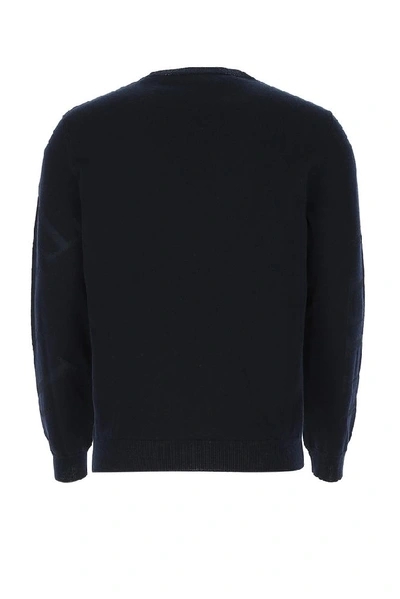 Shop Valentino Vltn Crew Neck Sweater In Blue