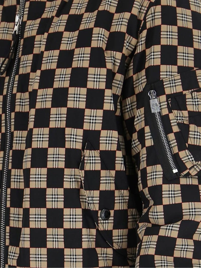 Shop Burberry Chequer Print Bomber Jacket In Multi