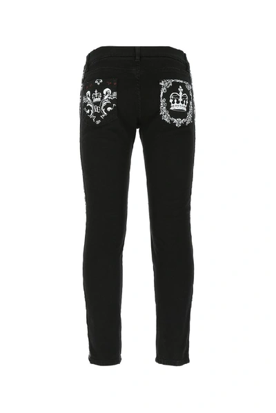 Shop Dolce & Gabbana Bandana Print Insert Skinny Jeans In Black