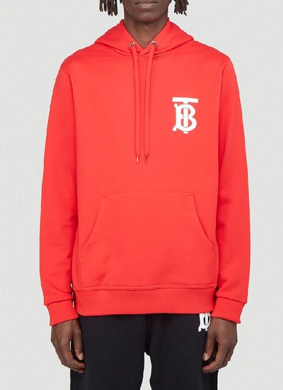 Shop Burberry Monogram Motif Hoodie In Red