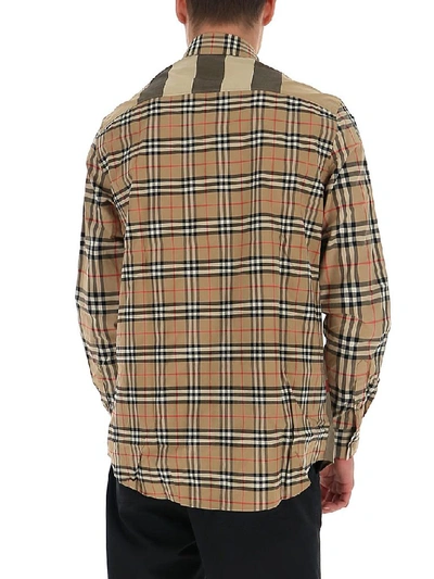 Shop Burberry Patchwork Check Oversized Shirt In Multi