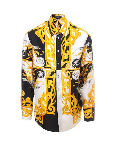 Shop Versace Barocco Acanthus Print Shirt In Multi