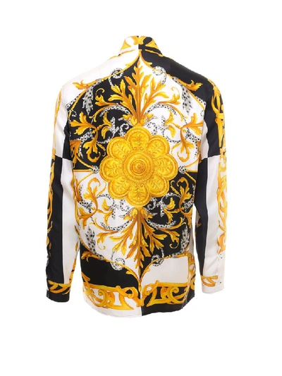 Shop Versace Barocco Acanthus Print Shirt In Multi