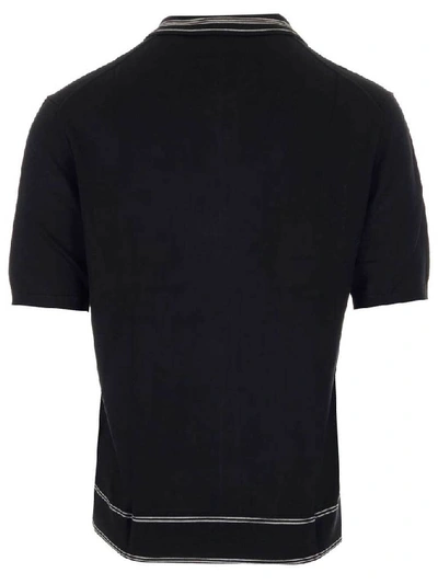 Shop Burberry Logo Embroidered Polo Shirt In Black