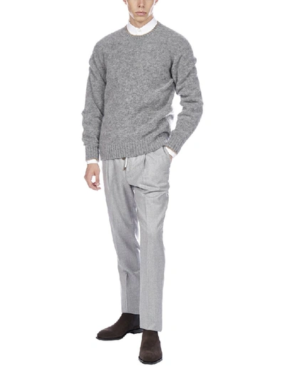 Shop Brunello Cucinelli Drawstring Tailored Trousers In Grey
