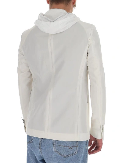 Shop Fendi Slim Fit Hooded Blazer In White