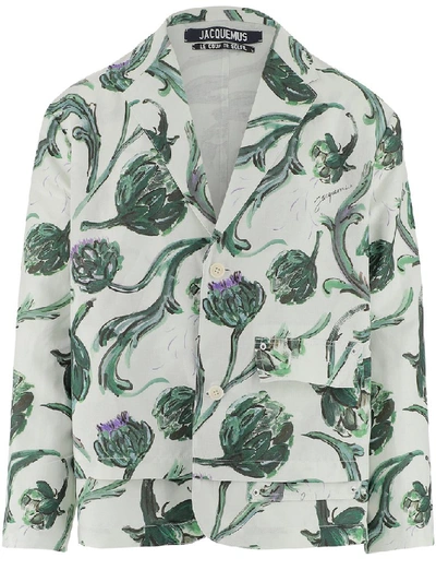 Shop Jacquemus Artichoke Print Oversized Blazer In Multi