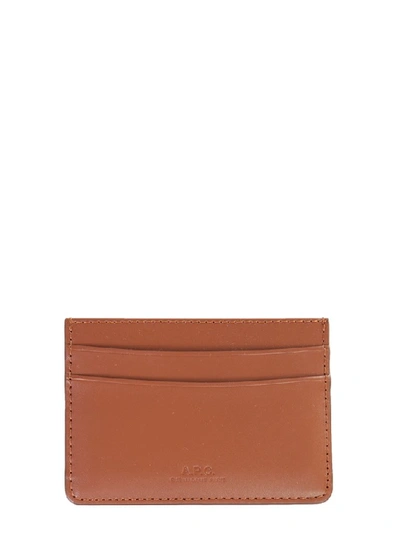 Shop Apc A.p.c. Andre Logo Cardholder In Brown