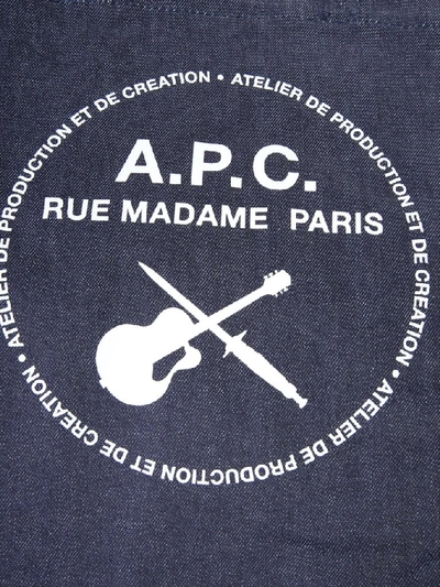 Shop Apc A.p.c. Guitare Poignard Tote Bag In Blue