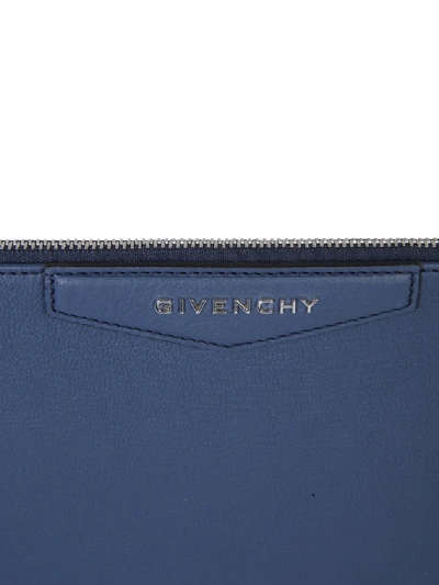 Shop Givenchy Antigona Clutch Bag In Blue