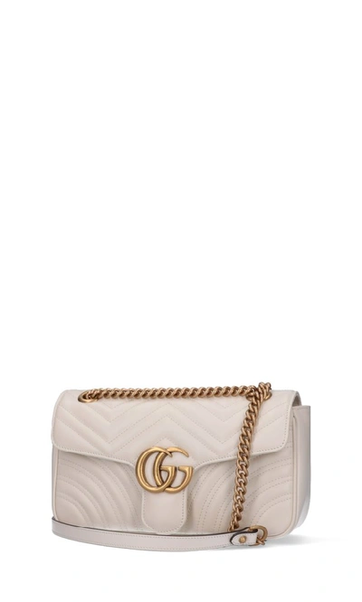 Shop Gucci Marmont Matelassé Small Shoulder Bag In White