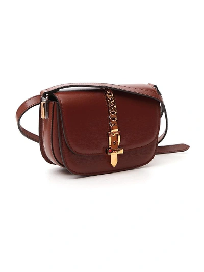 Shop Gucci Sylvie 1969 Mini Shoulder Bag In Brown