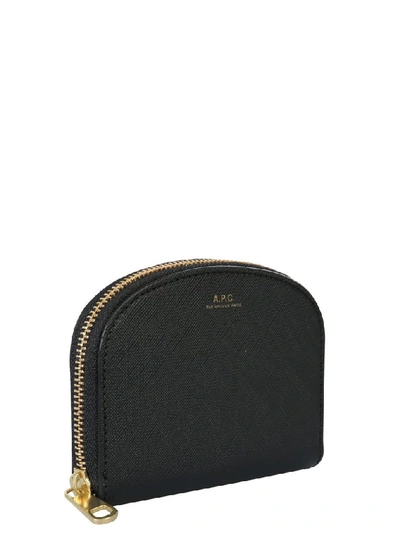 Shop Apc A.p.c. Demi Lune Compact Wallet In Black