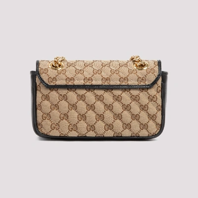 Shop Gucci Gg Marmont Mini Shoulder Bag In Beige