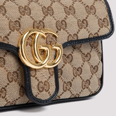 Shop Gucci Gg Marmont Mini Shoulder Bag In Beige