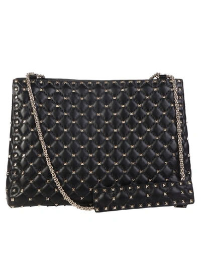 Shop Valentino Garavani Rockstud Spike Shoulder Bag In Black