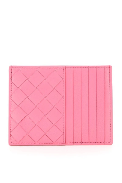 Shop Bottega Veneta Intrecciato Cardholder In Pink