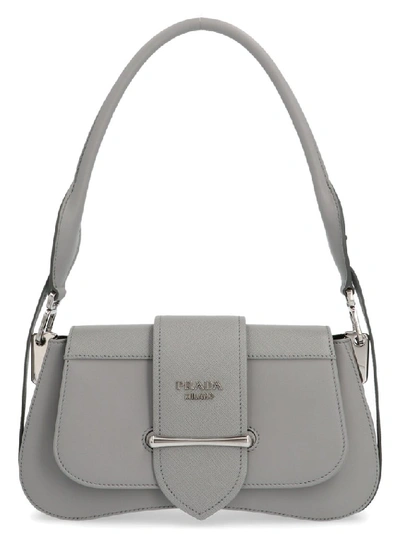 Shop Prada Sidonie Shoulder Bag In Grey