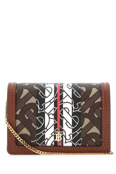 Shop Burberry Monogram Stripe Print Chain Cardholder In Multi