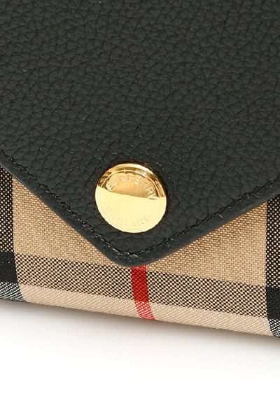 Shop Burberry Vintage Check Print Strap Wallet In Multi