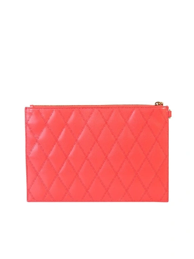 Shop Givenchy Gv3 Quilted Clutch Bag In Red